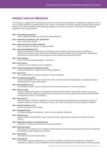 Integrated Care Pathways - PNA