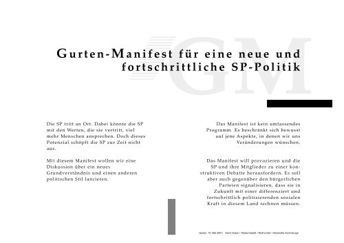 Gurten-Manifest fÃ¼r eine neue und fortschrittliche ... - Andreas Ladner