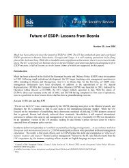 Future of ESDP: Lessons from Bosnia by Dominique Orsini - Eulex