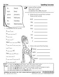 Download Free Activities from Spelling Success, Gr. 4