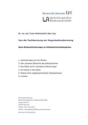 Von der Fachberatung zur Organisationsberatung