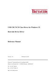 USB CDC/NCM Class Driver for Windows CE - Thesycon ...