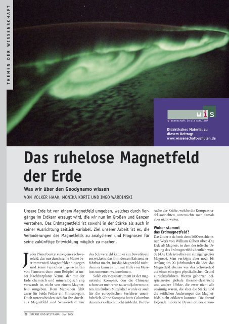 Das ruhelose Magnetfeld der Erde.pdf - GeoForschungsZentrum ...