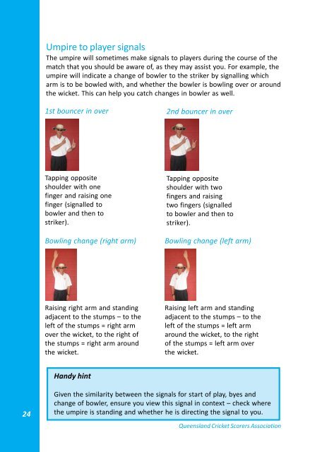 QCSA Handbook on scoring 2010 - Queensland Cricket