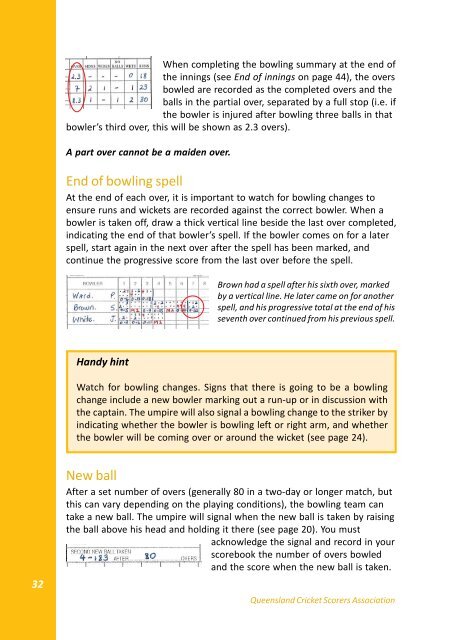 QCSA Handbook on scoring 2010 - Queensland Cricket