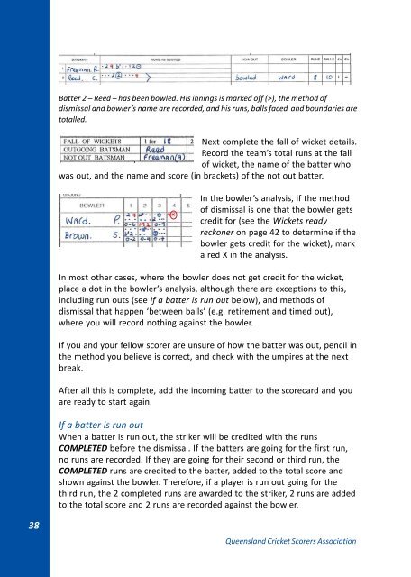 QCSA Handbook on scoring 2010 - Queensland Cricket