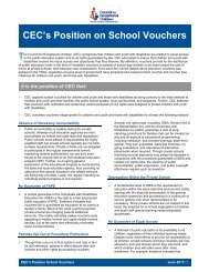 CEC's Position on School Vouchers - Council for Exceptional ...