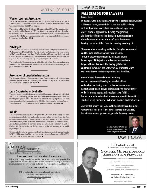 Complimentary Issue - Louisville Bar Association