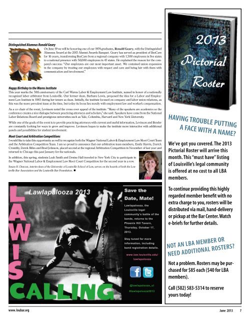 Complimentary Issue - Louisville Bar Association