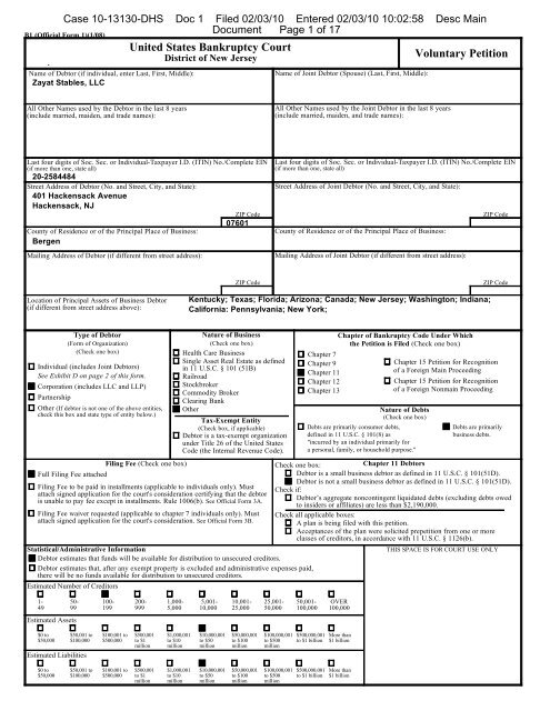 Zayat Bankruptcy Filing Kentucky Com