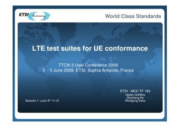 LTE test suites for UE conformance - TTCN-3