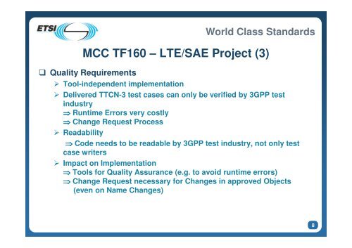 LTE test suites for UE conformance - TTCN-3