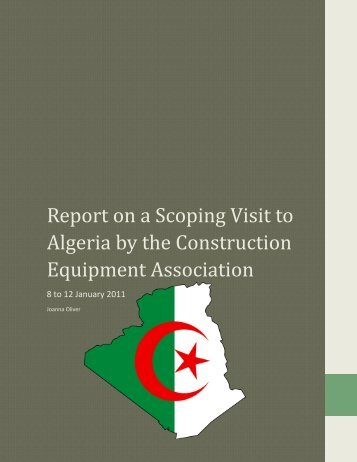 Report on a Scoping Visit to Algeria by the CEA: 08-12 January 2011