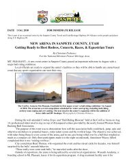 NEW ARENA IN SANPETE COUNTY, UTAH Getting Ready to Host ...