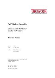 PnP Driver Installer Reference Manual - Thesycon Systemsoftware ...