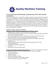 Quality Maritime Training