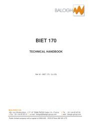 Manual BIET - Balogh technical center