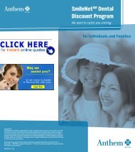 SmileNet Dental Discount plan brochure - Health Insurance