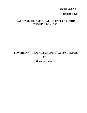 Exhibit No. 8A - Group Chairman Factual Report - TWA Flight 800 ...