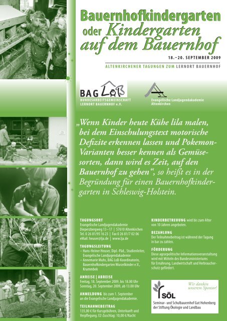 Download des Flyers - Lernen auf dem Bauernhof