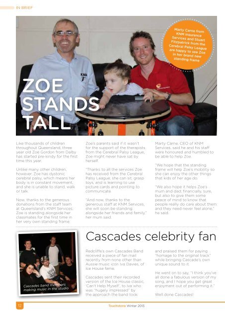 Touchstone Winter 2013 - Cerebral Palsy League