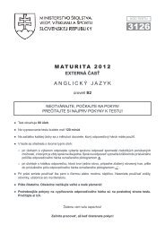 MATURITA 2012 A N G L I C K Ã J A Z Y K - NÃCEM