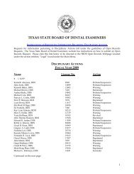 TEXAS STATE BOARD OF DENTAL EXAMINERS