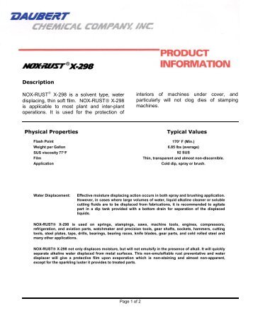 NOX RUST X-298 PI - Daubert Chemical Company, Inc.