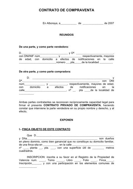 CONTRATO DE COMPRAVENTA - Alboraya