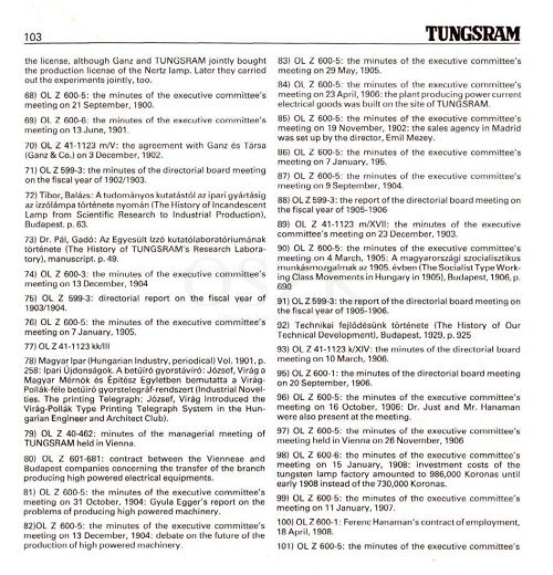 THE HISTORY OF TUNGSRAM 1896-1945 - MEK