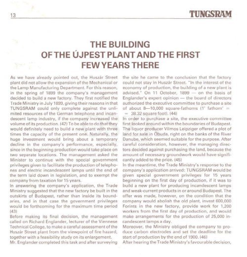 THE HISTORY OF TUNGSRAM 1896-1945 - MEK