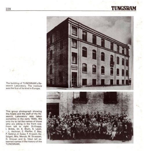 THE HISTORY OF TUNGSRAM 1896-1945 - MEK