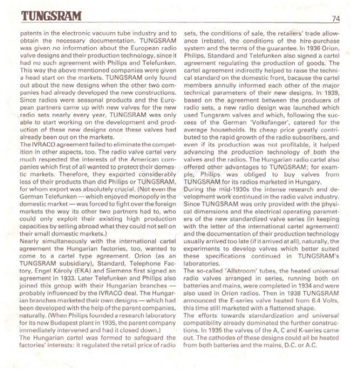 THE HISTORY OF TUNGSRAM 1896-1945 - MEK