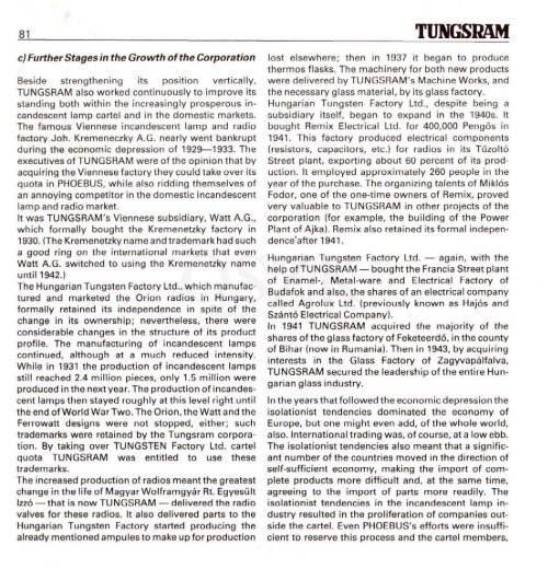 THE HISTORY OF TUNGSRAM 1896-1945 - MEK