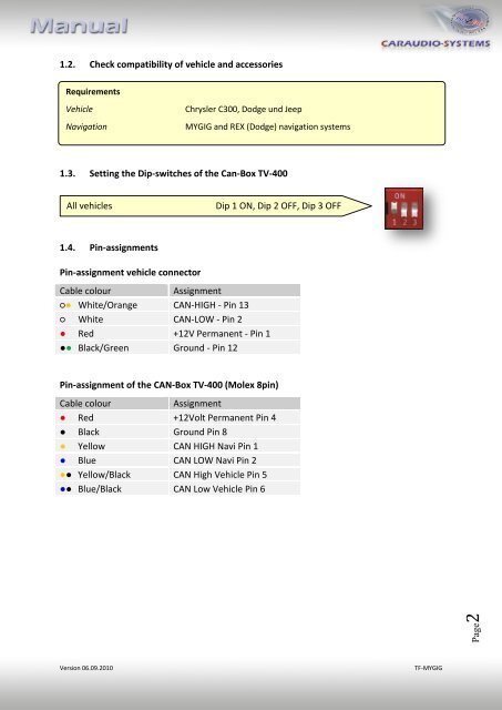 TV-Free TF-MYGIG for Chrysler C300 and Dodge and Jeep vehicles ...