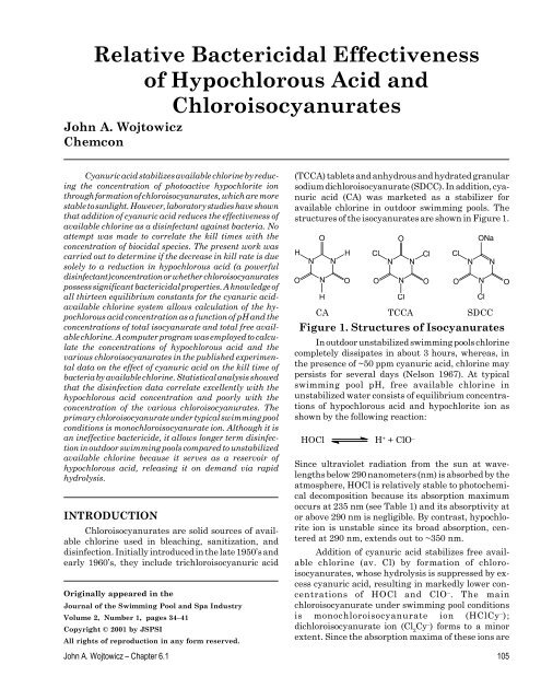 Relative Bactericidal Effectiveness of Hypochlorous Acid and ...