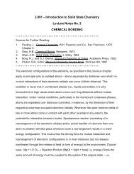 3.091 â Introduction to Solid State Chemistry Lecture Notes No. 2 ...