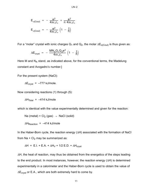 3.091 â Introduction to Solid State Chemistry Lecture Notes No. 2 ...