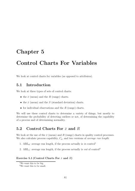 Chapter 5 Control Charts For Variables