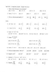 MAT0028 Sample Final Exam