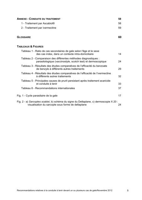 Survenue de un ou plusieurs cas de gale. Conduite Ã  tenir (HCSP ...