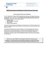 Home Energy Professional Training Program Application