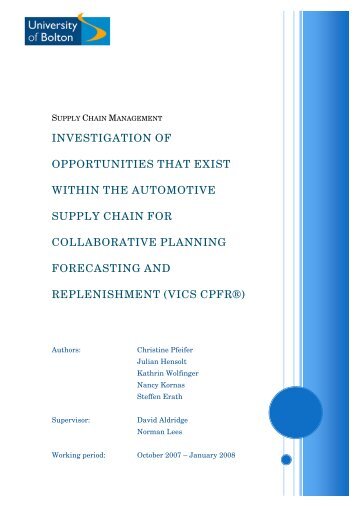 CPFR for Automotive  Industry - VICS