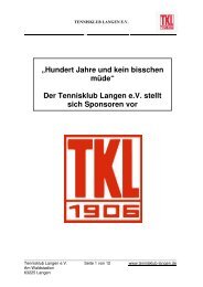 Sponsorenmappe 2010 - 2 - Tennisklub Langen eV