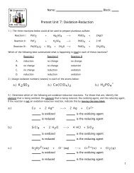 Pretest Unit 7 Redox