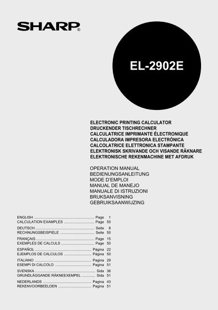 EL-2902E Operation-Manual ES - Sharp