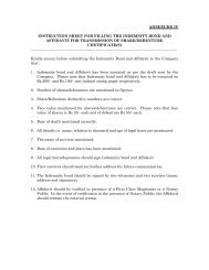 instruction sheet for filling the indemnity bond and affidavit for ...