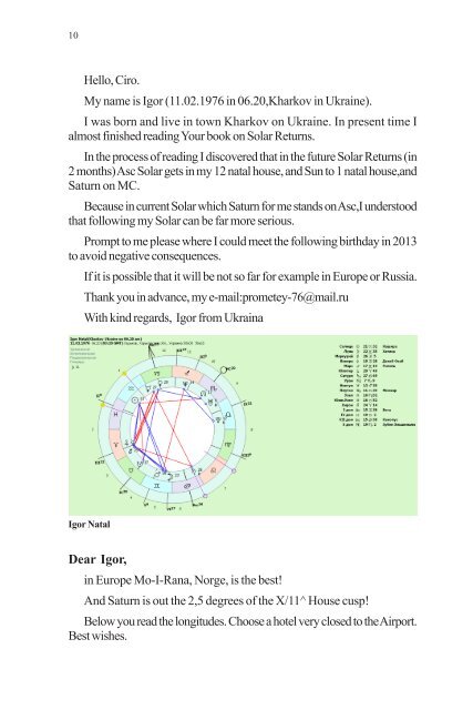 Exercises in Aimed Solar Returns from the Blog of ... - cirodiscepolo.it