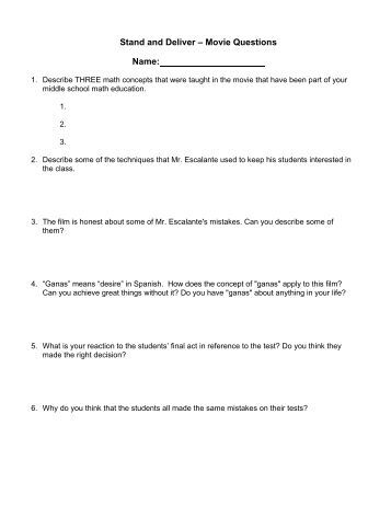 essay about the movie stand and deliver essay about the movie stand and deliver
