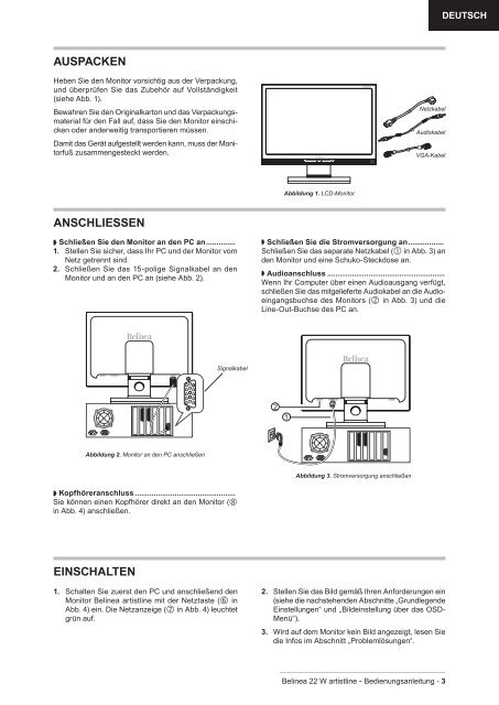 LCD-Monitor Belinea 22 W artistline Handbuch Manual ... - ECT GmbH